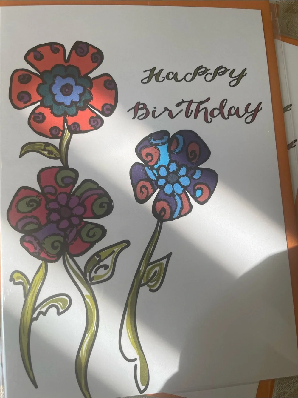Happy Birthday Floral Cards — Multicolor Flowers 6 cards / 6 envelopes